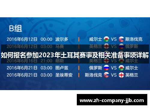 如何报名参加2023年土耳其赛事及相关准备事项详解